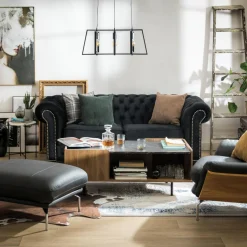 Sale Inspire Sofa glamour rozkładana czarna CHESTER