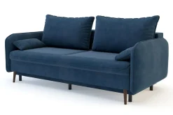 Sofy^Sofa granatowa VAMOS nóżki orzech