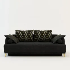 Milo Sofy^Sofa na złotych nogach rozkładana LAUREN