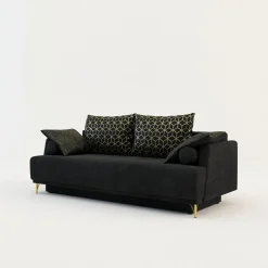 Milo Sofy^Sofa na złotych nogach rozkładana LAUREN