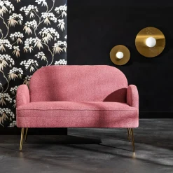 Discount Sofa 2-osobowa ciemnoróżowa MIDNI