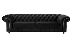 Inspire Sofy^Sofa 4-osobowa glamour czarna CHESTER