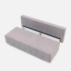 Sofy^Sofa 3-osobowa jasnofioletowa pikowana LILI