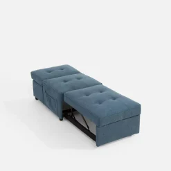 Discount inny Sofa 1-osobowa rozkładana niebieska WINSLO