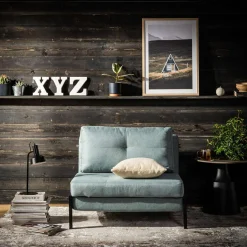 Online inny Sofa 1-osobowa rozkładana szarozielona PARKA