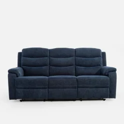 Sofy^Sofa 3-osobowa z funkcją relaks niebieska ZATRI
