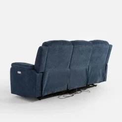Sofy^Sofa 3-osobowa z funkcją relaks niebieska ZATRI