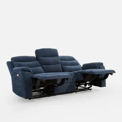Sofy^Sofa 3-osobowa z funkcją relaks niebieska ZATRI