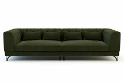 Instilo Sofy^Sofa pikowana oliwkowa TOTTI