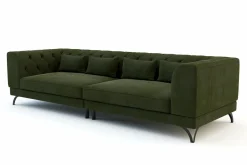 Instilo Sofy^Sofa pikowana oliwkowa TOTTI