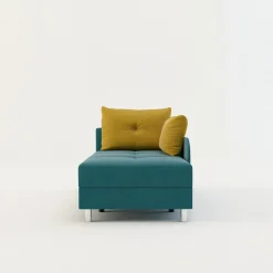 Sale Sofa rozkładana niebiesko-żółta LETTO lewa