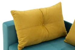 Sale Sofa rozkładana niebiesko-żółta LETTO lewa