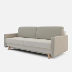 Discount Sofa rozkładana 3-osobowa beżowa LISA