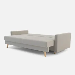 Discount Sofa rozkładana 3-osobowa beżowa LISA