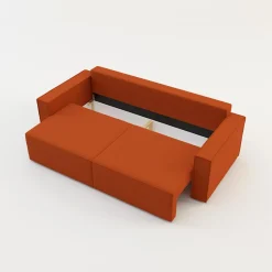 Sale Sofa rozkładana 3-osobowa ceglasta METIS