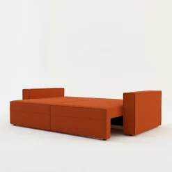 Sale Sofa rozkładana 3-osobowa ceglasta METIS