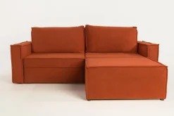 Sale Sofa rozkładana 3-osobowa ceglasta METIS