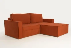 Sale Sofa rozkładana 3-osobowa ceglasta METIS