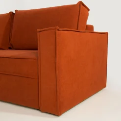 Sale Sofa rozkładana 3-osobowa ceglasta METIS