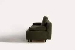 Discount Exline Sofa rozkładana 3-osobowa oliwkowa ARIEL
