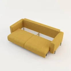 Exline Sofy^Sofa rozkładana 3-osobowa żółta ARELLA