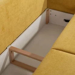 Exline Sofy^Sofa rozkładana 3-osobowa żółta ARELLA