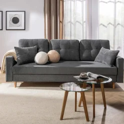 Online inny Sofa rozkładana szara AURA