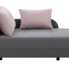 Outlet Sofa rozkładana szaro-różowa LETTO lewa