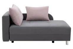 Outlet Sofa rozkładana szaro-różowa LETTO lewa