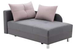 Outlet Sofa rozkładana szaro-różowa LETTO lewa