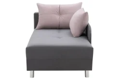Outlet Sofa rozkładana szaro-różowa LETTO lewa