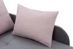 Outlet Sofa rozkładana szaro-różowa LETTO lewa