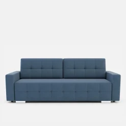 Sofy^Sofa rozkładana z pikowaniem niebieska LILA