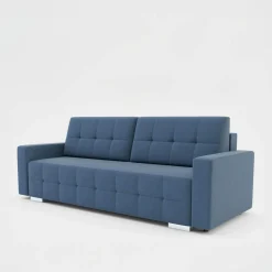 Sofy^Sofa rozkładana z pikowaniem niebieska LILA