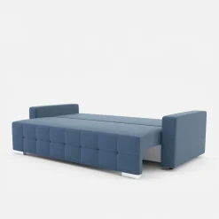 Sofy^Sofa rozkładana z pikowaniem niebieska LILA