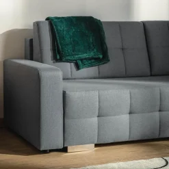 Online Sofa rozkładana z pikowaniem szara LILA