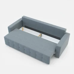 Online Sofa rozkładana z pikowaniem szara LILA