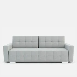 Sale Sofa rozkładana z pikowaniem jasnoszara LILA