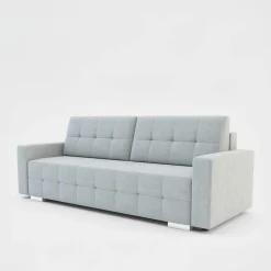 Sale Sofa rozkładana z pikowaniem jasnoszara LILA