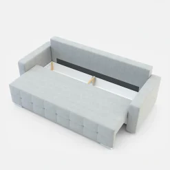 Sale Sofa rozkładana z pikowaniem jasnoszara LILA