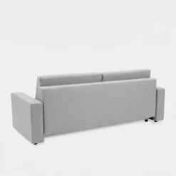 Sale Sofa rozkładana z pikowaniem jasnoszara LILA