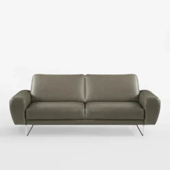 Online Trend Line Sofa skórzana 2 osobowa SPRING szara