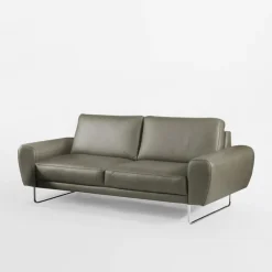 Online Trend Line Sofa skórzana 2 osobowa SPRING szara