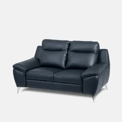 Trend Line Sofa skórzana niebieska PERLE