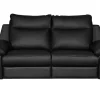 Trend Line Sofa skórzana 2-osobowa czarna PERLE