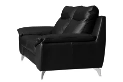 Trend Line Sofa skórzana 2-osobowa czarna PERLE