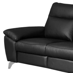 Trend Line Sofa skórzana 2-osobowa czarna PERLE