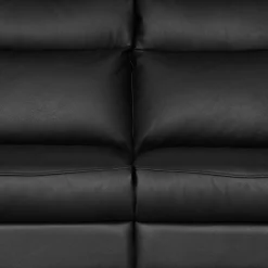 Trend Line Sofa skórzana 2-osobowa czarna PERLE