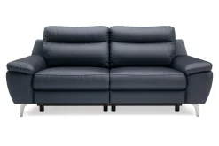 Trend Line Sofy^Sofa skórzana z funkcją relaks granatowa PERLE