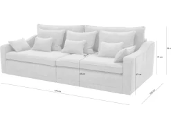 Instilo Sofy^Sofa sztruksowa rozkładana podwójnie EVORA